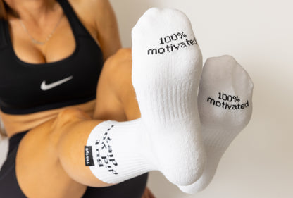 Unisex white crew socks - Beautiful Badass